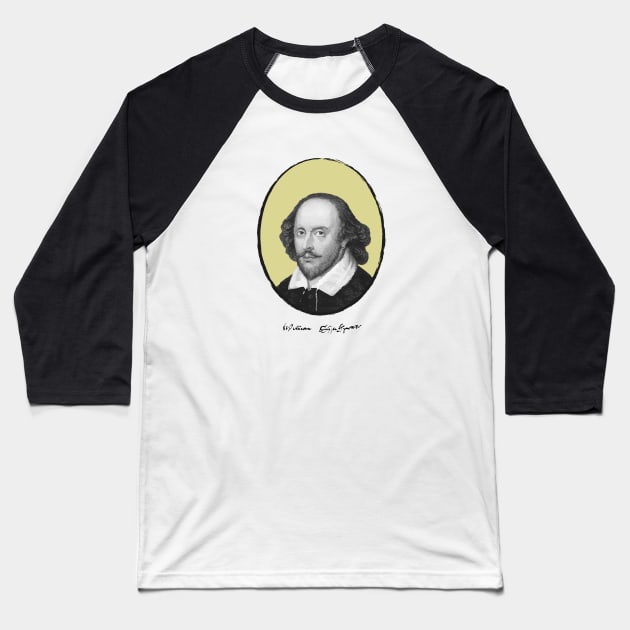 Authors - William Shakespeare Baseball T-Shirt by PrintablesPassions